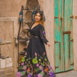 Ruma Sharma Instagram - Living my own movie magic in every frame✨ . . Wearing - @roohbyshivani Styled by - @yourstylistforever Shot by - @qamarraza04 Edit by - @wasey_rock69 . #silkdresses #flowydress #rumasharma #blackdress🖤 #luxuryfashionlove #maxidresses #floraldresses #dressoftheday❤️ Dubai, United Arab Emirates