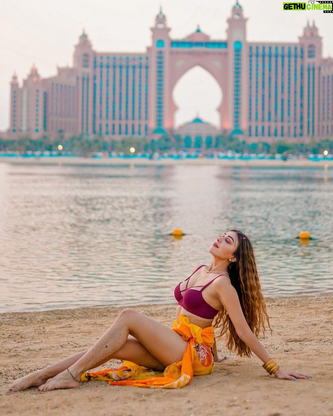 Ruma Sharma Instagram - Life’s a beach, find your wave 🦋 . Shot by - @qamarraza04 Edit by - @wasey_rock69 . #dubaibeach #rumasharma #dubaibeachlife #dubaitravel #sunandsand #bikinilovers The Point, Dubai Marina