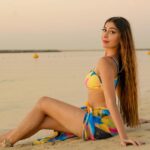Ruma Sharma Instagram - She’s mad but she’s magic ✨ . . Collaborator - @sugandhevents Edit by - @wasey_rock69 . #rumasharma #bikinilovers #dubaibeach #beachbikini #goldenhourlight #sunsetphotoshoot #swimwearshoot #angelcroshetswimwear #beachbabe Dubai Beach
