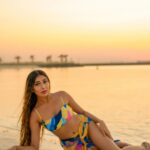 Ruma Sharma Instagram - She’s mad but she’s magic ✨ . . Collaborator - @sugandhevents Edit by - @wasey_rock69 . #rumasharma #bikinilovers #dubaibeach #beachbikini #goldenhourlight #sunsetphotoshoot #swimwearshoot #angelcroshetswimwear #beachbabe Dubai Beach