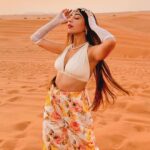 Ruma Sharma Instagram - The temperature is high here but so is my mood ✨ #dubaidesert . . #rumasharma #dubaidesertsafari #desertphotography #sunandsand #goldenhourlight #sundowner #dubaitravel #dubaitravelblogger #travelwithlove Dubai Desert
