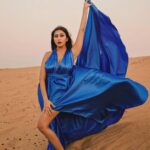 Ruma Sharma Instagram - All good things are wild and free 🦋 . Edit by - @wasey_rock69 . #dubaidesertsafari #rumasharma #desertphotoshoot #desertphotoshoot #flyingdress #flyingdressphotoshoot Desart Safari Dubai
