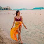 Ruma Sharma Instagram - Life’s a beach, find your wave 🦋 . Shot by - @qamarraza04 Edit by - @wasey_rock69 . #dubaibeach #rumasharma #dubaibeachlife #dubaitravel #sunandsand #bikinilovers The Point, Dubai Marina