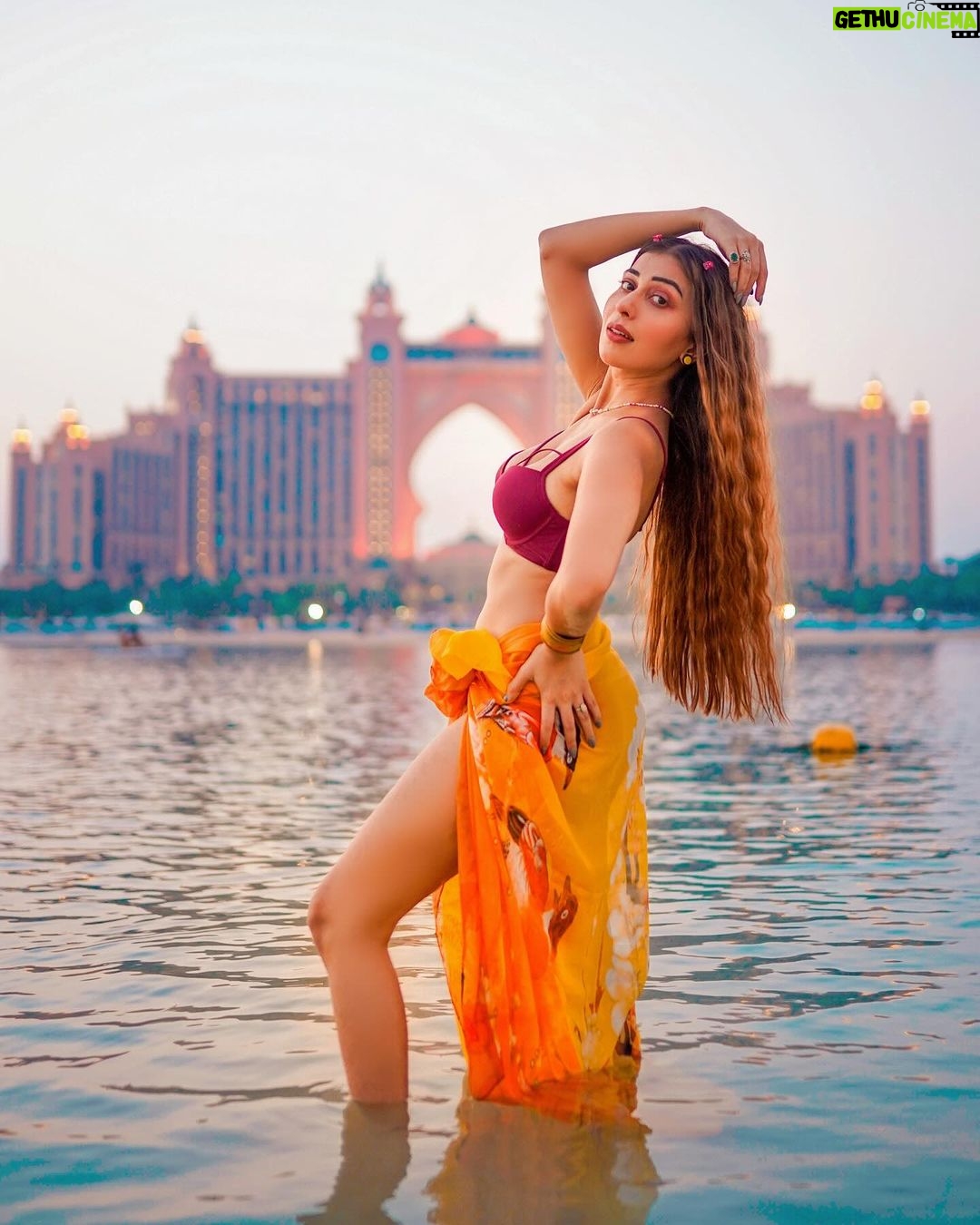 Ruma Sharma Instagram - Life’s a beach, find your wave 🦋 . Shot by - @qamarraza04 Edit by - @wasey_rock69 . #dubaibeach #rumasharma #dubaibeachlife #dubaitravel #sunandsand #bikinilovers The Point, Dubai Marina