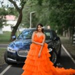 Ruma Sharma Instagram - Wherever you go, let the fairies guide you 🌸 . Shot by - @rajveermultanii HMUA - @fara.charm #rumasharma #fairyaesthetic #orangegown #gowndress #fairygowns #loveforgowns❤️ India