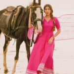 Ruma Sharma Instagram - Queen of my own world 🤍 . Wearing - @myshka_fashion Styled by - @yourstylistforever PC - @abhinesh_photographer Edit by - @wasey_rock69 . #rumasharma #lookelegant #myshka #anarkalidresses #horsephotoshoot #suitstyles #indianwearlove #pinksuit #outfitofthedaybabe #desifashionista Mumbai, Maharashtra