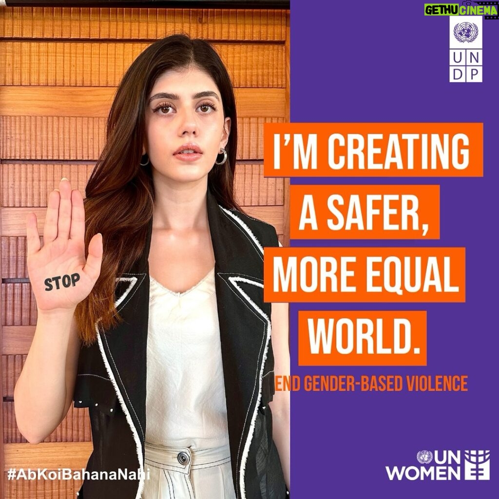 Sanjana Sanghi Instagram - Bas! #AbKoiBahanaNahi It's time to break the silence, smash patriarchy, and foster a 🌏 where respect and equality triumph. Together with our champion @sanjanasanghi96 & @undpinindia , do your bit for the #16DaysOfActivism. Stand strong against #Genderbasedviolence