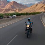Sanjana Sanghi Instagram - • Chal Chalein, Udein 🪽• Tried very hard to put this feeling into words. There just aren’t any 🥺 Just a #tbt some surreal moments riding the Himalayan 411 CC along the majestic Himalayas up in Ladakh while shooting for #DhakDhak 💜🏔️☀️ Lamayuru Leh
