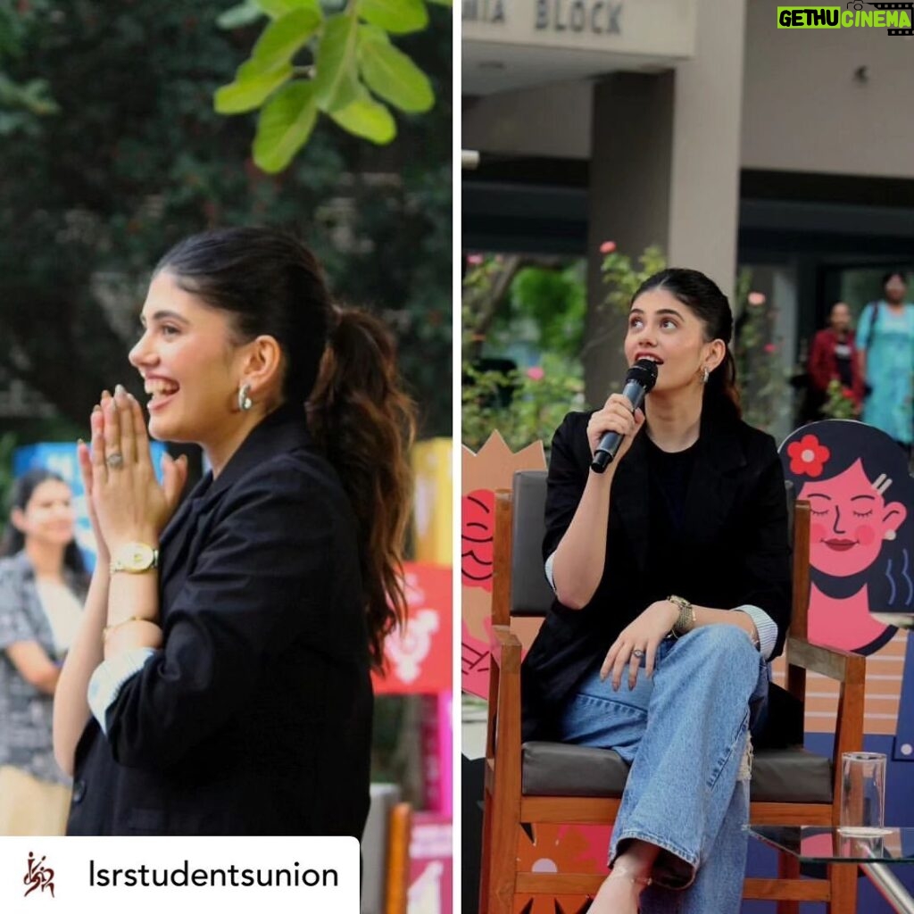 Sanjana Sanghi Instagram - On this #WorldMentalHealthDay, I returned to Lady Shri Ram College, my Alma Mater, my nurturing ground where I discovered and created every inch of my being as a young adult, where I both flourished and failed in abundance, 5 years after graduating as a Gold Medalist of Delhi University. This time, in the capacity of being @undpinindia ‘s Youth Champion. As things only get more noisy and chaotic around me, I realise that my greatest sense of purpose has and always will come from the most delicate, pure moments. Those moments, are the most rare, most precious. This, was one such pure, powerful and poignant moment. To be able to live this moment felt like the culmination of so many dreams and manifestations.As all 500 of us sat together speaking openly & honestly about things that really matter, my faith in the power of collective action only stood reinforced, like never before. 17•10•2023 is going to go down as a very special day in my memory book. @undpinindia & @lsrstudentsunion - thank you for making this happen in a way more special than I could have ever wished for. Here’s to dreaming, thriving, and believing ❤️✨ #PowerOfTheYouth #CollectiveAction #Dreaming #Believing #DelhiUniversity #StudentAction #SDGS #EducationForAll #UNDP Lady Shri Ram College for Women
