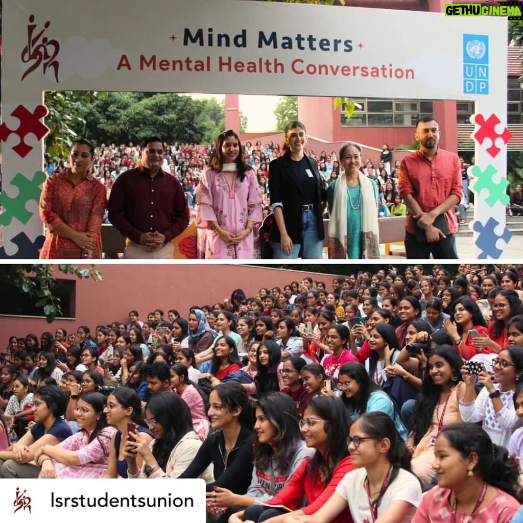 Sanjana Sanghi Instagram - On this #WorldMentalHealthDay, I returned to Lady Shri Ram College, my Alma Mater, my nurturing ground where I discovered and created every inch of my being as a young adult, where I both flourished and failed in abundance, 5 years after graduating as a Gold Medalist of Delhi University. This time, in the capacity of being @undpinindia ‘s Youth Champion. As things only get more noisy and chaotic around me, I realise that my greatest sense of purpose has and always will come from the most delicate, pure moments. Those moments, are the most rare, most precious. This, was one such pure, powerful and poignant moment. To be able to live this moment felt like the culmination of so many dreams and manifestations.As all 500 of us sat together speaking openly & honestly about things that really matter, my faith in the power of collective action only stood reinforced, like never before. 17•10•2023 is going to go down as a very special day in my memory book. @undpinindia & @lsrstudentsunion - thank you for making this happen in a way more special than I could have ever wished for. Here’s to dreaming, thriving, and believing ❤️✨ #PowerOfTheYouth #CollectiveAction #Dreaming #Believing #DelhiUniversity #StudentAction #SDGS #EducationForAll #UNDP Lady Shri Ram College for Women