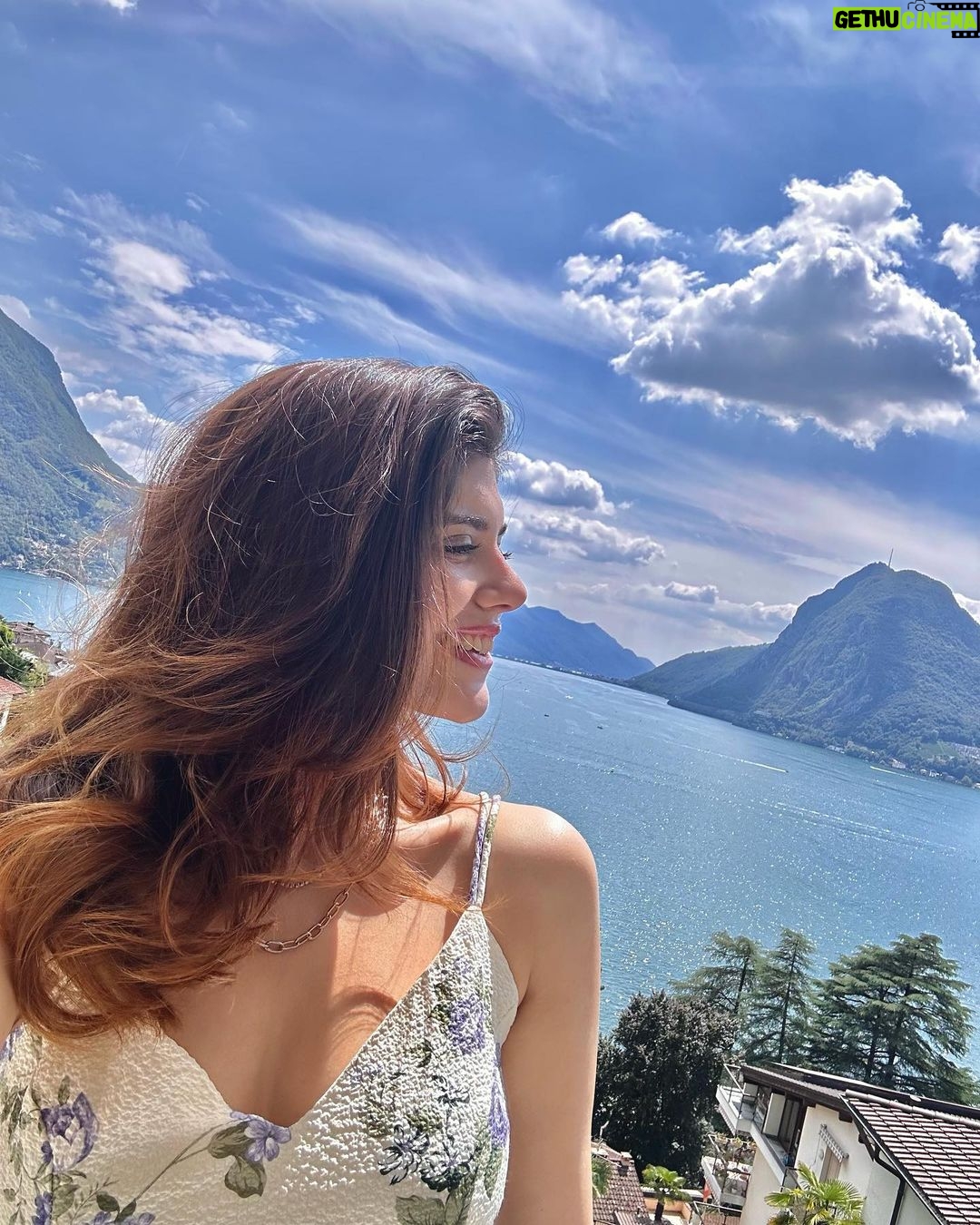 Sanjana Sanghi Instagram - Last stop on Swiss land : Lugano 💕 Right at the Swiss-Italian border, Lugano beautifully blends Swiss beauty with the yummiest Italian food. Me in heaven. Mazze aa gaye. Where to next? 🙋🏻♀️🧳🌎 #SOnVacay #OffDuty Lugano, Switzerland