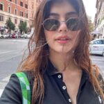 Sanjana Sanghi Instagram - When in Rome…. Focus on your carbonara & vintage shops 🤓 . 👜: JW pei @nykaafashion Rome, Italy