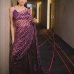 Sanjana Sanghi Instagram - The blast that #IIFARocks was 💜 @iifa @badboyshah @itsamittrivedi @sunidhichauhan5 & @sukhbir_singer lit up that stage 🔥 ______ My love for sarees is no secret, and so @castelino_priyanka & I went ahead with this metallic corded twist to a saree done brilliantly by @vaishalishadangule @vaishalisstudio Earrings-@voycejewellery Rings- @karishma.joolry 👠 - @aldo_shoes 💄 - @makeovetbytahira @zhaus_makeup_consultancy 📸 @bobbysahotra Yas Island, Abu Dhabi