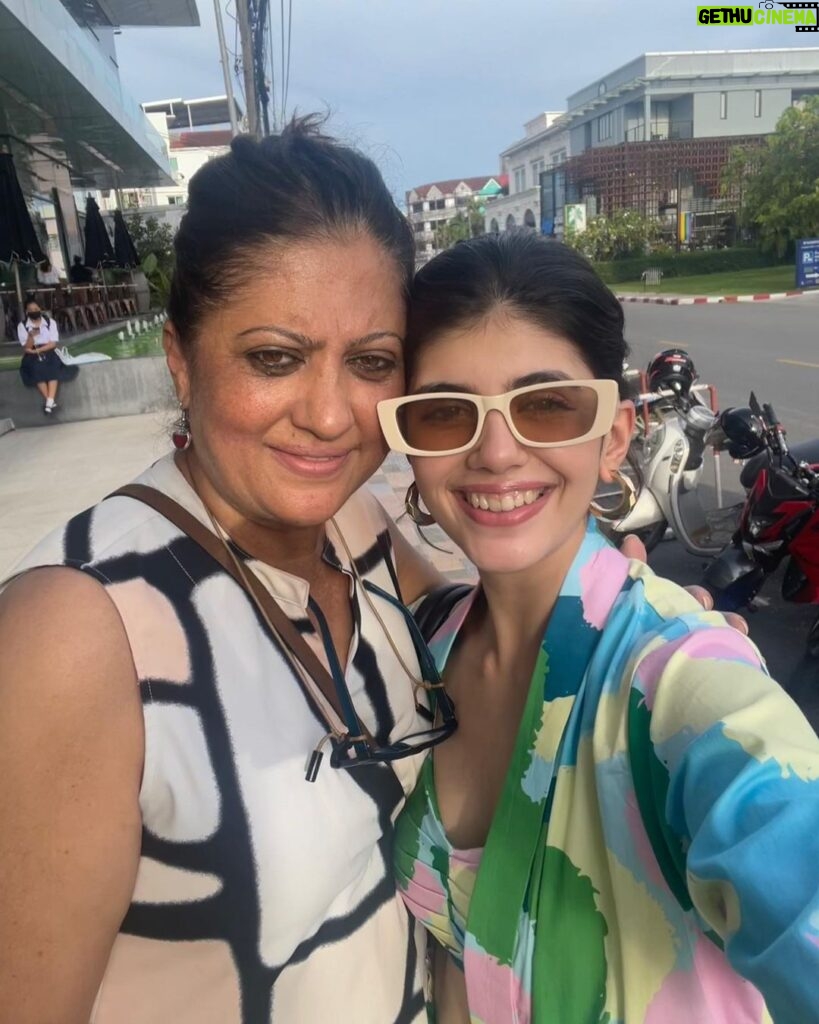 Sanjana Sanghi Instagram - @sumersanghi and my super power. Our bestie. Our greatest blessing. It’d be a miracle, if I can be even half as magical, half as selfless, half as loving, half as generous, as you. Living away from you finding my place in the world isn’t easy, but knowing that you have my back every step of the way makes it all seem possible. The GOAT. 🧿♾️💙 #HappyMamaDay