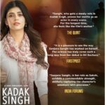 Sanjana Sanghi Instagram - Thank you for the immense love & adulation for Sakshi’s journey ❤️🙏✨ #KadakSingh is streaming now, only on @zee5 #KadakSinghOnZee5 #Zee5India