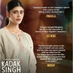Sanjana Sanghi Instagram - Thank you for the immense love & adulation for Sakshi’s journey ❤️🙏✨ #KadakSingh is streaming now, only on @zee5 #KadakSinghOnZee5 #Zee5India
