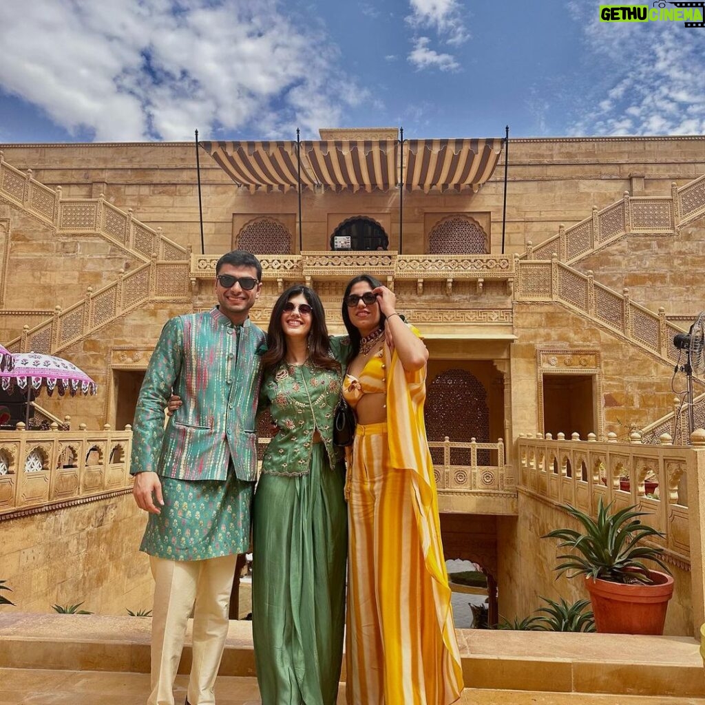 Sanjana Sanghi Instagram - There was magic in the air, everywhere ✨💕 Our first man of the clan & my best friend got married to my OG-est girl, and my heart was smiling & limbs were dancing uncontrollably. #TimeOfOurLives #Misbehaviour #WeMadeAVOW Suryagarh Jaisalmer