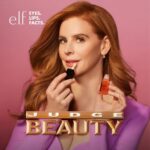Sarah Rafferty Instagram - Case closed...we’re free to glow. Can you e.l.f.ing believe it? I’m back in court with @iamginatorres and @rickehoffman 💖 Psst…don’t forget to tune into the big game on Sunday. And follow @elfcosmetics to watch us all serve our civic beauty 😉 #eyeslipsfacts