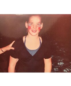 Sarah Rafferty Instagram - So happy to reunite with you @dorianjollet. You deserve your own love letter for painting my face with such grace…perhaps penned from 4th grade me….who never could have dreamed of you. Swipe for more #facepaint and P.S. since you were asking, that was my make up lewk for the synchronized swimming show at camp. 🤣 Paris, France