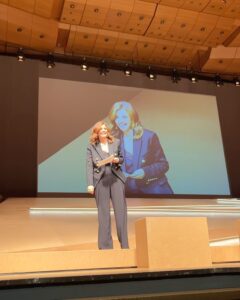 Sarah Rafferty Instagram - Thaleia, my sister, you are a force of nature and I will gladly walk hand in hand with you anywhere. I’ve always love our chats and am thrilled we got to have one in front of over 2000 of your closest friends at the #VogueGreece #ChangeMakers conference in Athens. Thank you for inviting me to represent a feminist creative voice, for chatting about women’s voices in Hollywood, female empowerment through story, how costume and fashion declares who we are and how we move through the world, and the causes near and dear to my heart. I am in awe of your leadership, grace and inspiring and infectious energy @thaleiavoguegr. So grateful to your generous and lovely team at Vogue Greece, and the most incredible audience who filled the Athens Megaron with joy and substance. I was honored to join legends @jeanpaulgaultier @olivier_rousteing @laboutinworld @konstantinkakanias and can’t wait to return to beautiful, majestic Greece. Until we meet again, my sweet. And thank you @costarellos for suiting me up. 😘🤓 Athens, Greece
