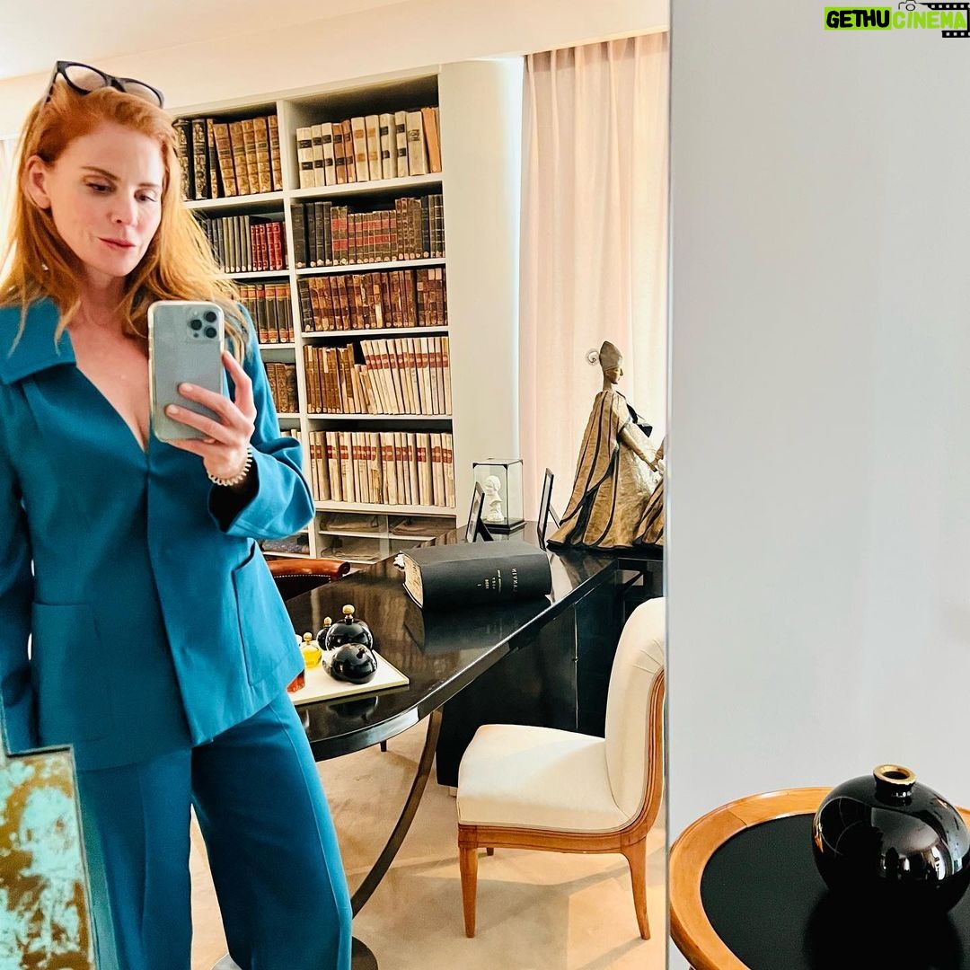 Sarah Rafferty Instagram - Thank you for having me @lanvinofficial, for inviting me to visit your archives and to spend time in Jeanne Lavin’s original studio. Such a pleasure to be in her space, peruse her drawings, her fabric collection, and hear how she was inspired to begin her career when she became a mother in 1889. She started by designing for her daughter and grew her business into an empire. As the female trailblazer behind the third oldest Parisian fashion house, she changed the way women looked at fashion and at themselves. The celebration of her motherhood significantly informed her artistry and her professional affairs, and it became the logo that endures today. Swipe to see more from the #Lanvin archives. Cc: @nicholasme Paris, France