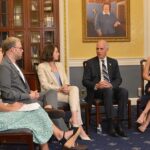 Sarah Rafferty Instagram - Thank you for your time today, @senbobcasey and for your commitment to this urgent issue. Thank you to Lauren, Seth and Ai-jen, and the teams @wearehfc and @caringacrossgen for including me in the conversation and for centering the caregivers in the broader conversation around #Alzheimer’s and #Dementia. Repost from @senbobcasey • I joined @sethrogen, @laurenmillerrogen, @iamsaragrafferty and @domesticworkers President @aijenp on Capitol Hill this morning to discuss the state of home care in the United States and the need for a generational investment in that care. Millions of seniors and people with disabilities deserve it live independently in their communities. Home care allows them to do that. It also allows family caregivers who left jobs to care for spouses, children or parents to return to work by connecting those families to home health workers.