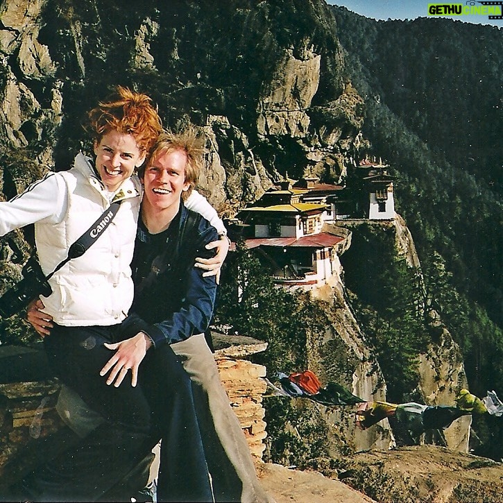 Sarah Rafferty Instagram - Happy Birthday, Santtu. Excited to get back to my very favorite past time—-world adventuring with you. Let’s go get all up in it again. Thanks for making all my logistically ridiculous ideas into a reality. I’m sorry I’m not home to burn you a cake. #tbt #bhutan #tigersnest #2005? #istillhavethatpuffyvest. #hoarder. Bhutan
