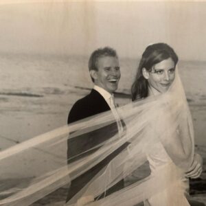 Sarah Rafferty Instagram - Two decades in, still mugging. Happy 20th Anniversary, Santtu. Thank you for the “hope, coffee and poetry…..”❤️