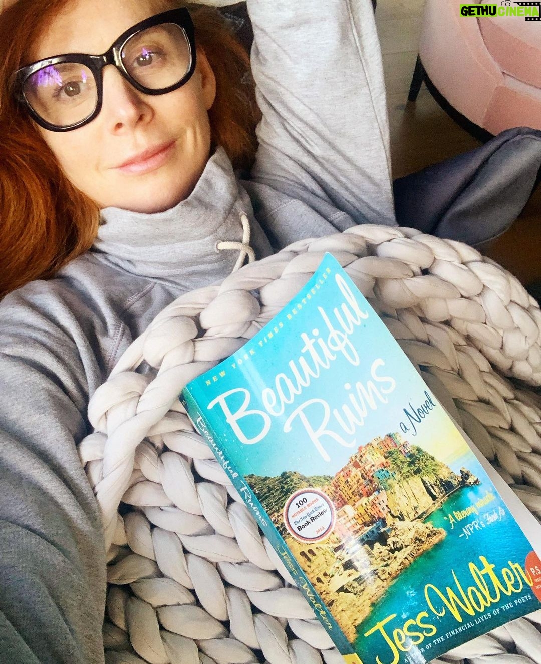 Sarah Rafferty - 75.8K Likes - I have “accomplished” nothing on my lock down to do list. Nada. Not one single thing, don’t even think about looking in my garage or closet. I have spent some time examining my programming around progress, productivity and accomplishing. I’ll have to get back to you on that front... I’m still processing. Meantime, I have read some incredible books. Many of them recommended by my sister wife @christinelennonplus2, who somehow intuits just what the literary doctor orders.... this one made me ugly cry, in a good way. And it felt like a much yearned for trip to Italy. What are you reading? I just started one my mom sent, #Hamnet and it’s great. What should I send Christine who sent me Beautiful Ruins and Writers and Lovers recently, or my Mom who sends the whole family stacks and stacks every Christmas?