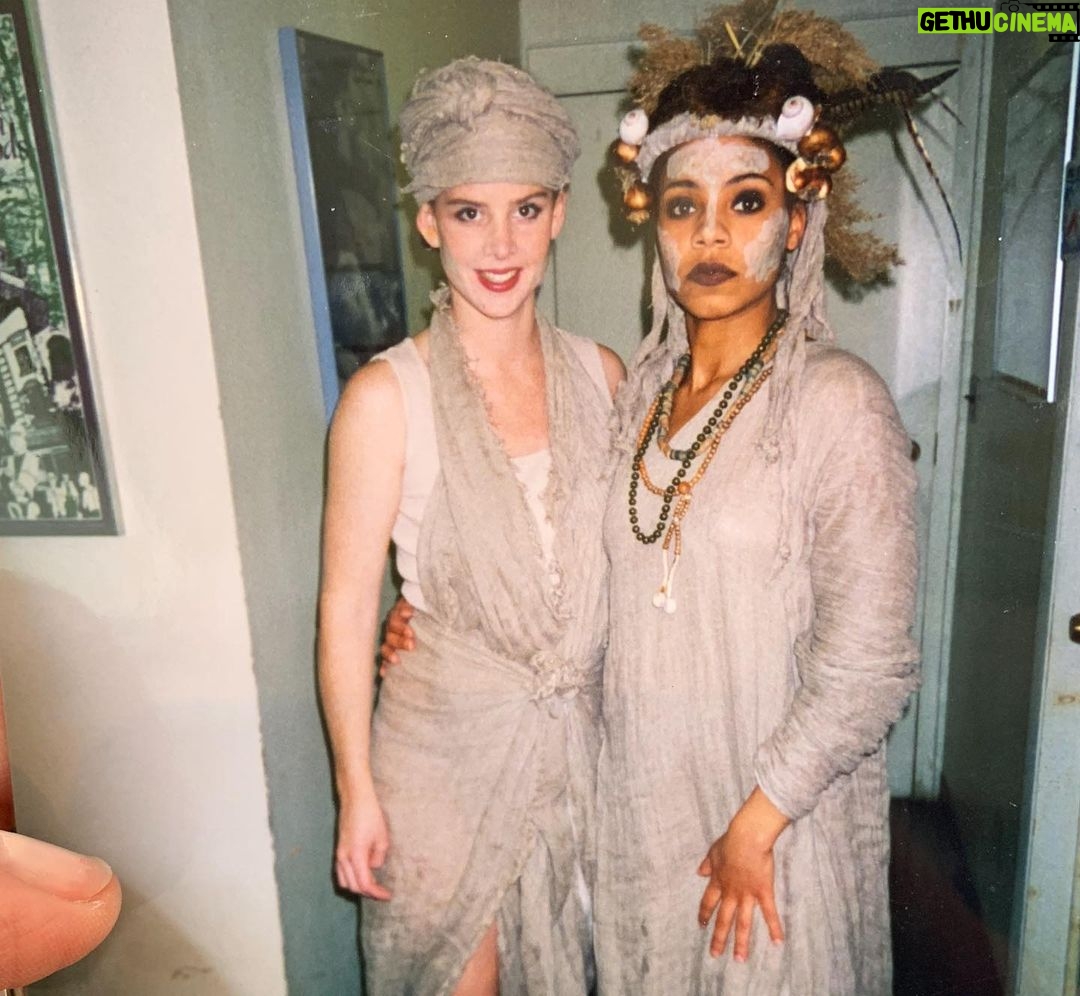 Sarah Rafferty Instagram - Insanely grateful for this magical friendship that spans three decades. Happy happy birthday to my sunshine ride or die. We love you forever and ever Auntie NaNa. @sanaalathan #tbt to Vegas 2007, backstage in CT 1995 (wtf 😂), Toronto 2013