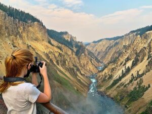 Sarah Rafferty Instagram - So THAT’S why they call it #Yellowstone. Worth the 19 hours in the car. #breathtaking #latergram