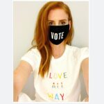 Sarah Rafferty Instagram - Hi Friends. It’s time to #Vote and be heard. Go to @whenweallvote and join the movement by learning how to get registered and ready to vote. It’s time to make YOUR voting plan. Link in bio. Want a Vote mask of your own? @bloomingdales is donating a portion of the proceeds to supporting #WWAV’s mission. Tell your friends! Tell ten friends! Make sure ALL your friend are registered! We have 60 days to the election. Let’s get out the vote.