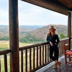 Sarah Rafferty Instagram - Living all my #wyoming #homesteading #sociallydistant dreams thanks to @brushcreekranch....trying too hard to look the part? Thank you @lindsayjprice for the inspo. 😘 PS. This #teamjumpsuit is looking at you @genefklein Brush Creek Ranch