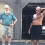 Sarah Silverman Instagram - My beloved step-dad, John O’Hara, died 16 years ago today. He was a quiet, kind, beautiful man. His love language was building things - he built the bed I slept on and the porch we spent our summers on. He kept the wood stove going in the winter, and even tolerated my loud obnoxious (adorable) Dad - pictured with him shirtless) He always gave me the classic step-dad side hug and he’d joke “I don’t care what they say — I like you!” but I knew the truth- he loved me. And I hold onto that now more than ever.