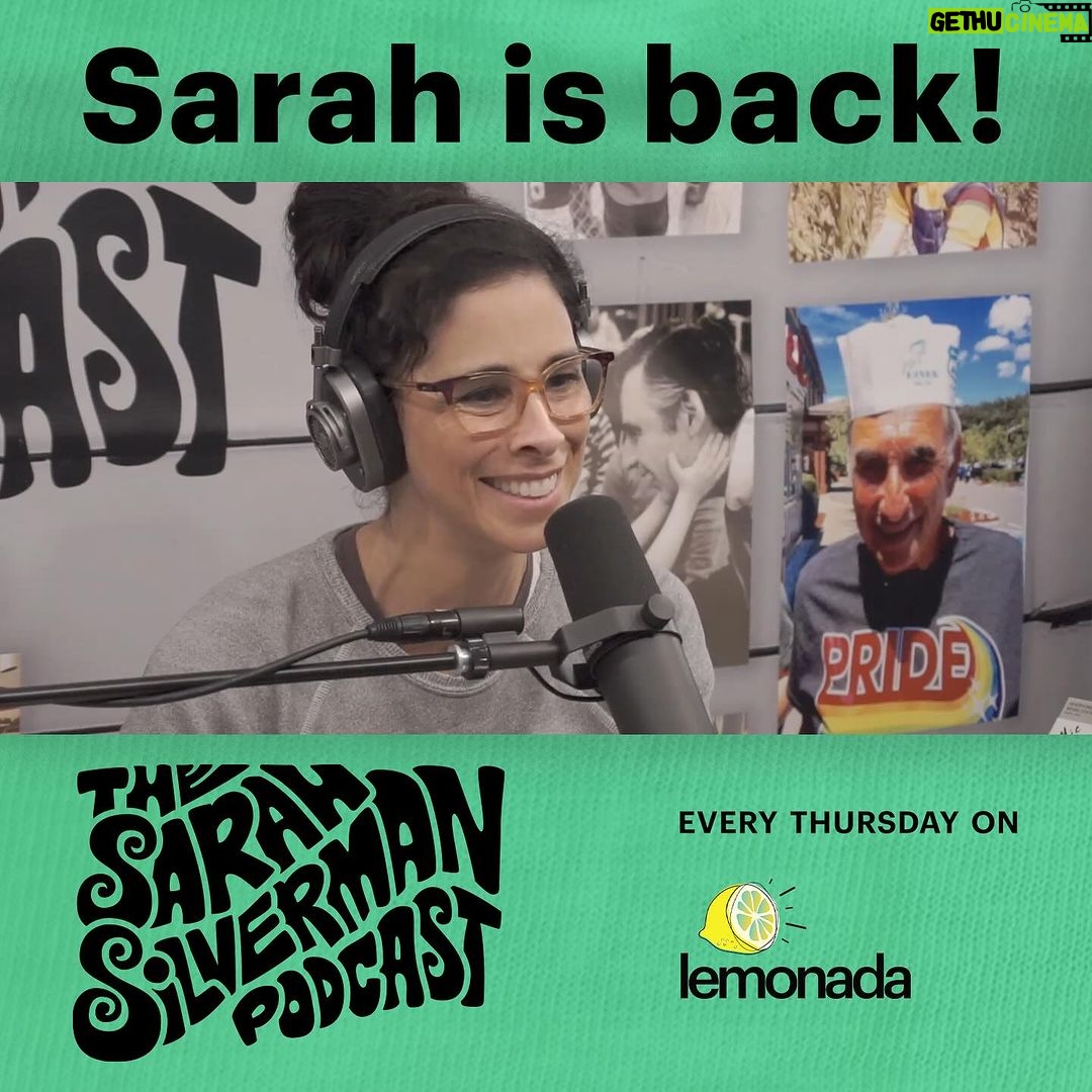 Sarah Silverman Instagram - Sarah Silverman is BACK! Tune in every Thursday for her thoughts on AI, men’s cologne, and much more. Plus, she’s answering your questions on everything from staying sober, to what you should do when your husband asks to use the hall pass you offered him 15 years ago. New episodes of The Sarah Silverman Podcast from Lemonada Media will air weekly every Thursday. You can leave a voice memo for Sarah to listen to by clicking our link in bio 🔗