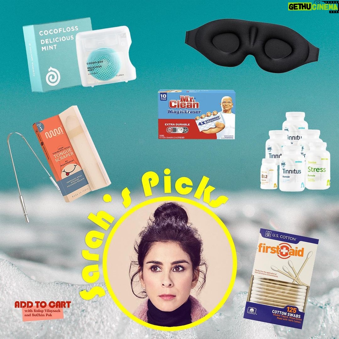 Sarah Silverman Instagram - Prepare your ear holes, because Dr. Silverman is taking a look inside. 👂 Sarah Silverman(@sarahkatesilverman) and the aunties share their tips for taking care of all the holes in your life, from mouth to, to drain, to toilet. They’re armed with scrapers, sponges, and lots and lots of Dawn dish soap. Listen to this episode of Add to Cart, wherever you listen to podcasts! +🛒 @sarahkatesilverman @getcocofloss @mastermedi.official @firstaidbeauty @proctergamble @dawndishwash