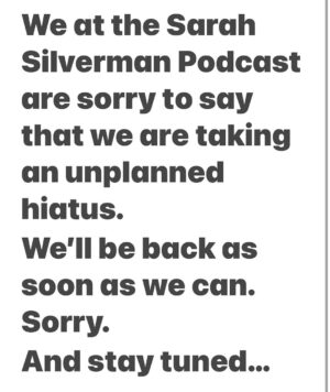 Sarah Silverman Instagram - Sorry.  Everything is okay! We just have to pause- we’ll be back ASAPPPPP