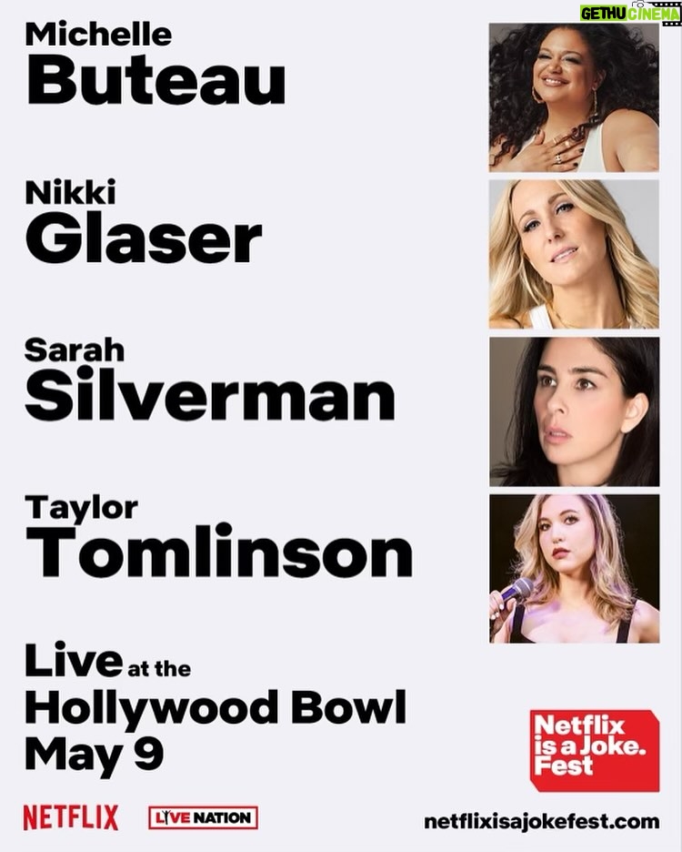 Sarah Silverman Instagram - JUST ANNOUNCED: I’m performing as part of @NetflixIsAJoke: The Festival on May 9 at The Hollywood Bowl BABYYY- Presale starts tomorrow at 10am PT with code JOKES before the general public this Friday. Tickets and more info at www.netflixisajokefest.com