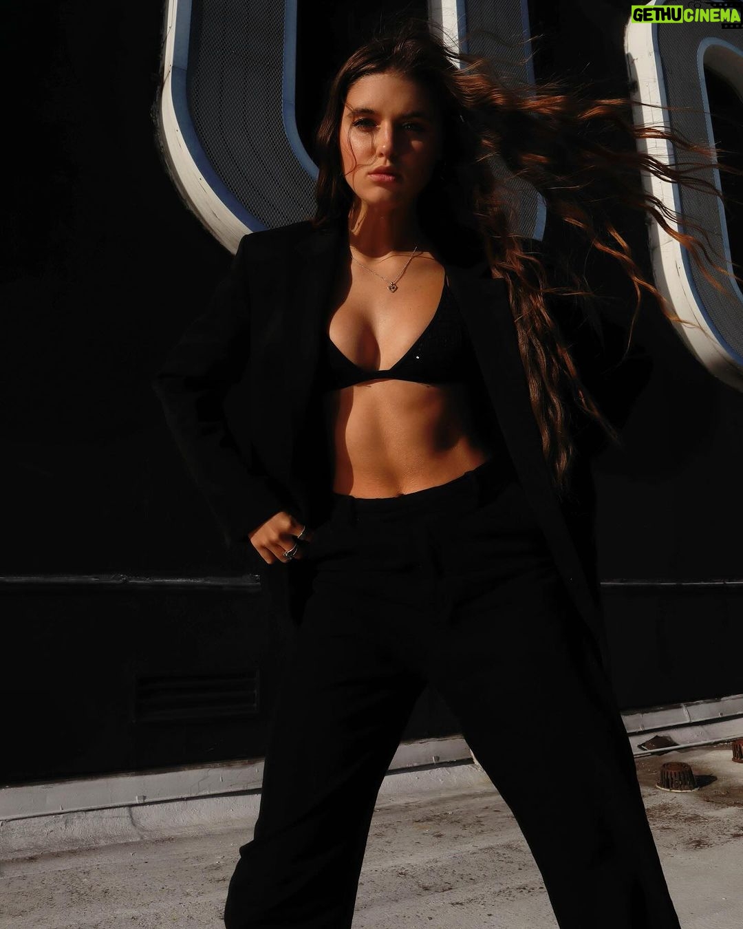 Savannah Clarke Instagram - M E R C Y __________________________________ I don’t know what this is ‘Cause you got me good Just like you knew you would ___________________________________ #PerformanceDay #Mercy #Duffy #NewSongCover #RoofTopPhotos #BlackSuits #SunsetBoulevard #GoldenHour #MermaidWaves #Siren #SavannahsSirens #CollectiveTrend #WomenInSuits #SuitsStyle #ootdSubmit __________________________________ __________________________________ 9000 Sunset Building
