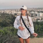 Savannah Clarke Instagram - C O N Q U E R __________________________ It’s not the mountain we conquer but ourselves ____________________________________ #RunyonCanyon #Hike #WalkMore #BackToNature #FreshAir #Exercise #FriendMoments #GettingFit #Sunsets #EveningHikes #LosAngelesWalks #StayFit #Conquer __________________________________ Runyon Canyon