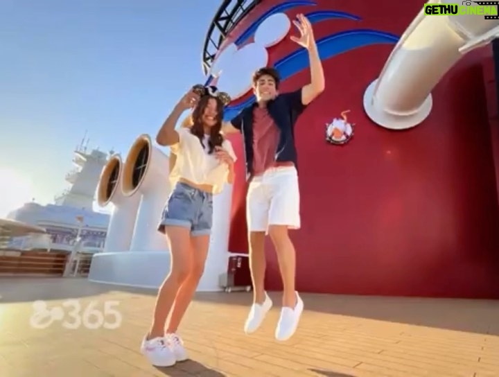 Scarlett Estevez Instagram - @brandon_rossel and I had the most fantastic time on the #DisneyDream. Thank you, @disneycruiseline + @disneychannel, for the most amazing week. Ps. If you look very closely, you might see my sister and Brandon’s too! 😉