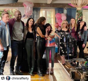 Scarlett Estevez Instagram - Goodbyes are hard. 
Thank you for showing Trixie so much love over the years. 🍫🎂❤️
 #lucifer 

#Repost @chrisrafferty with @make_repost
・・・
Last day of shooting. First scene of the day. Where most of the cast was able to gather and film their final scene together. Goodbyes were said. Hugs were shared. Tears were shed.

#Lucifer #LuciferFinale #GoodbyeCast #LuciferSeason6 #behindthescenes @lucifernetflix