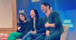Scarlett Estevez Instagram - I had the best time at #lux2!! I worked on Lucifer from the time I was 7-13 and getting to revisit it this weekend while being a little older was special. Grateful to have been a part of this show and lucky to have worked with these people. 
❤️😈