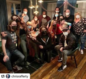 Scarlett Estevez Instagram - Goodbyes are hard. 
Thank you for showing Trixie so much love over the years. 🍫🎂❤️
 #lucifer 

#Repost @chrisrafferty with @make_repost
・・・
Last day of shooting. First scene of the day. Where most of the cast was able to gather and film their final scene together. Goodbyes were said. Hugs were shared. Tears were shed.

#Lucifer #LuciferFinale #GoodbyeCast #LuciferSeason6 #behindthescenes @lucifernetflix