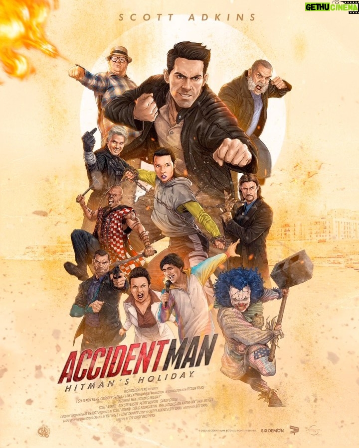 Scott Adkins Instagram - Accident Man: Hitman’s Holiday in limited theatres and on demand October 14th. Music by Atomic (Gimme Your Love) and artwork courtesy @crike99art & @shaolinjaa #accidentman2 #mikefallon #kungfu #martialarts #fights #comedy Valletta, Malta