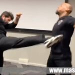 Scott Adkins Instagram - Fight rehearsal with @aarontoney for One More Shot! This was all done on a moving airport tram in One Shot. Practice makes perfect. The final noise is me having had enough 😜 Couldn’t do this without best fight choreographer in the business @timman79 #onemoreshot