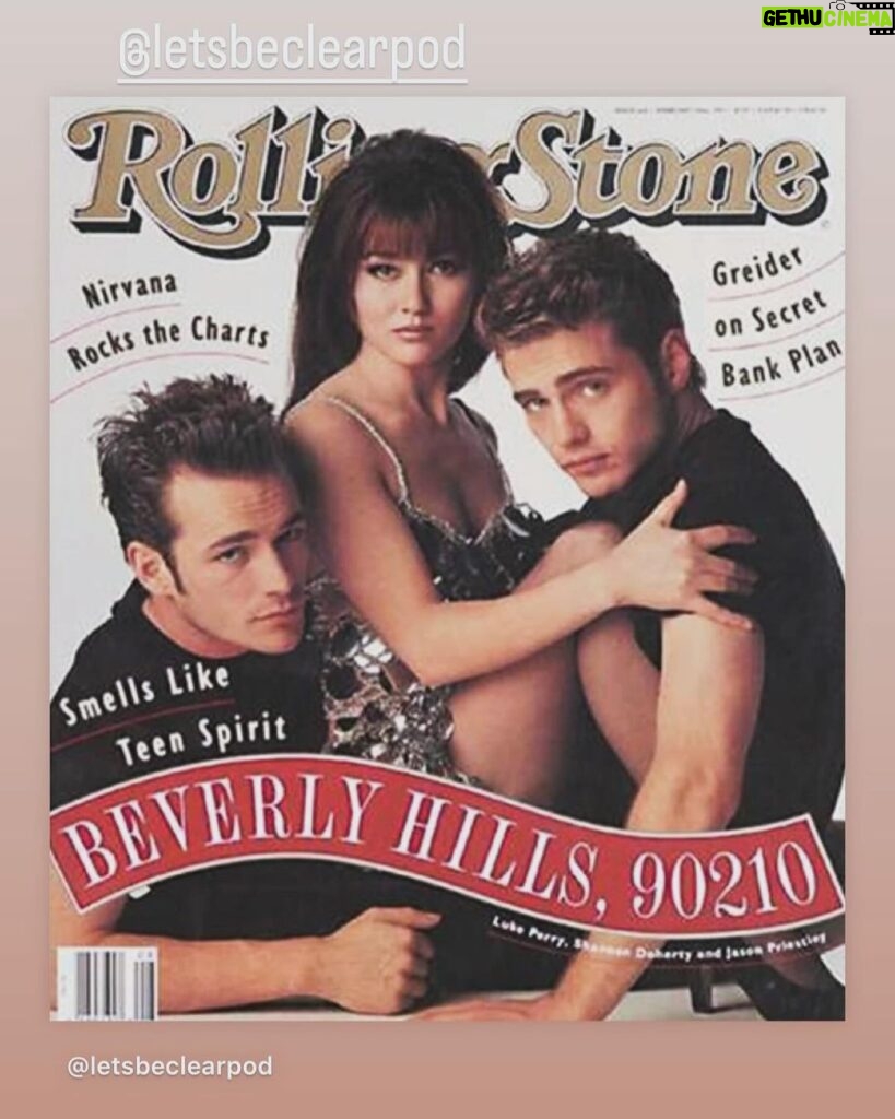 Shannen Doherty Instagram - Rolling Stone magazine circa the 90’s. Hear our thoughts on it…. Like why am I straddling my brother???? Listen to @letsbeclearpod link in bio.