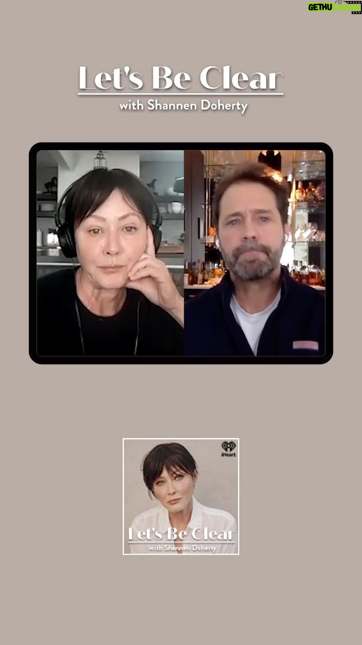 Shannen Doherty Instagram - The twins are back and we dig into some 90210 history. @jason_priestley @letsbeclearpod @iheartradio listen everywhere you get podcast