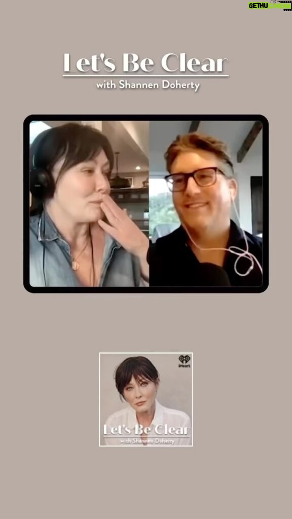 Shannen Doherty Instagram - Sometimes you have to laugh thru the hard conversations! #buhbyebitch @chriscortazzo New episode of @letsbeclearpod drops at midnight. Listen everywhere you get your podcast. #thetruthmatters