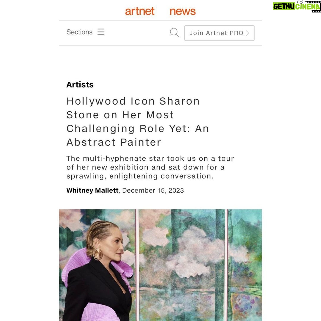 Sharon Stone Instagram - W tremendous thx to @whitneymallett & @artnet for taking the time to see my art 🙏🏻 Photography: @ericmichaelroy